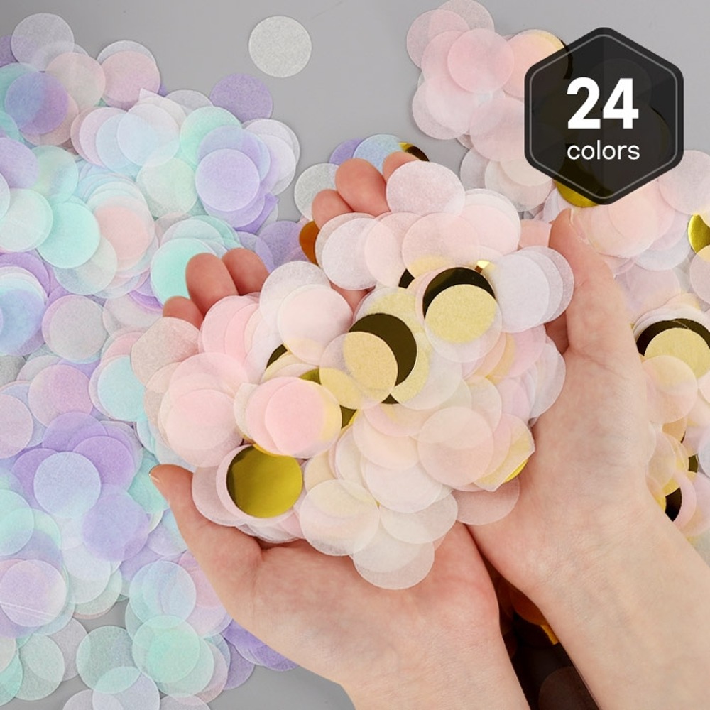 버블 컨페티 종이 꽃가루 24가지 색상 파티 셀프 웨딩 촬영 소품