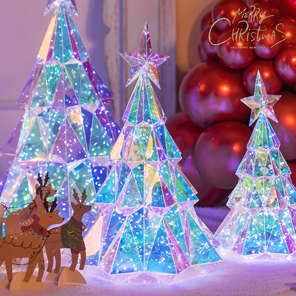 크리스마스  LED 크리스탈 트리 50cm 어린이집 매장 홈파티 장식