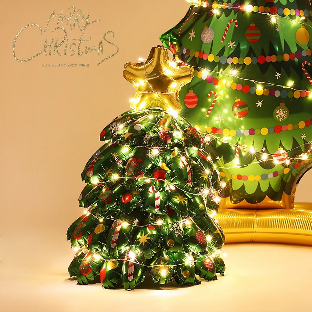 크리스마스 은박 풍선 트리  38cm 어린이집 매장 장식