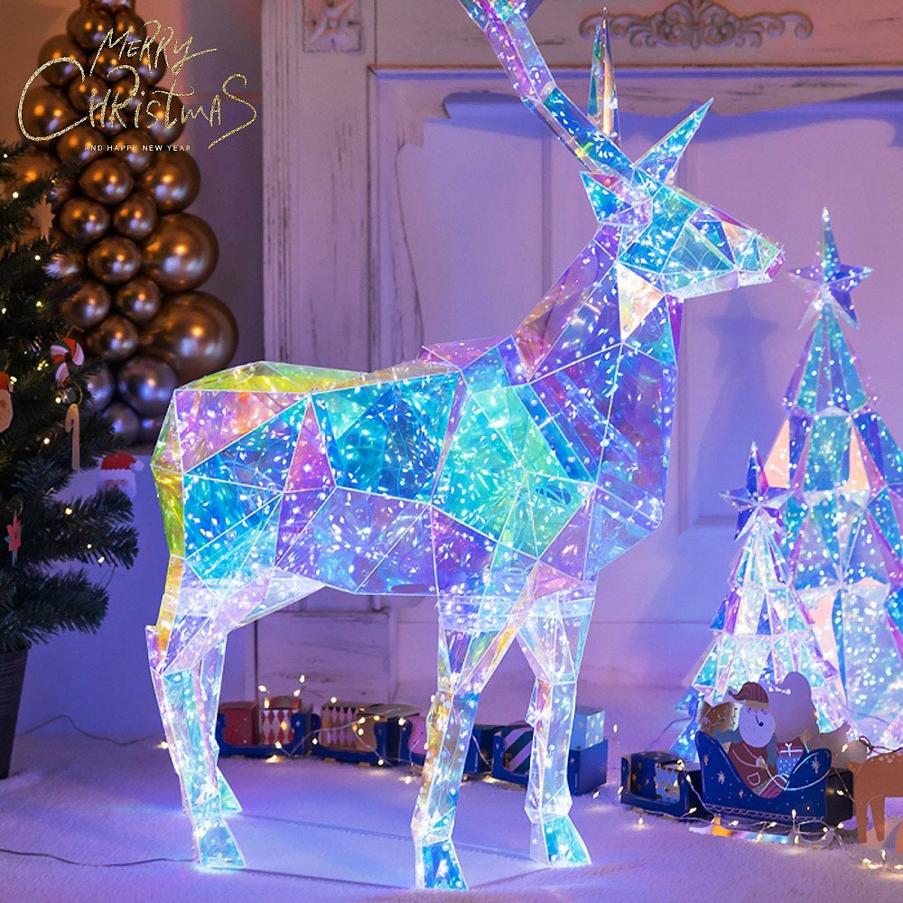 크리스마스  LED 크리스탈 사슴 90cm 어린이집 매장 홈파티 장식